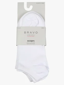 Scopri Confezione da 3 paia di minicalze unisex in cotone elasticizzato - bianco