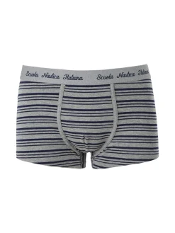 Scuola Nautica Italiana Boxer da uomo rigati in cotone stretch - grigio
