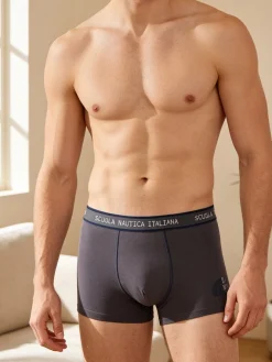 Scuola Nautica Italiana Boxer uomo in cotone stretch - grigio scuro