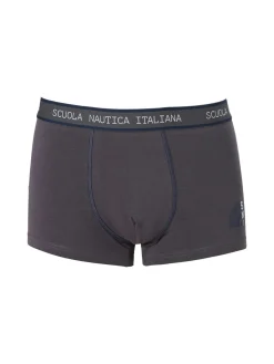 Scuola Nautica Italiana Boxer uomo in cotone stretch - grigio scuro