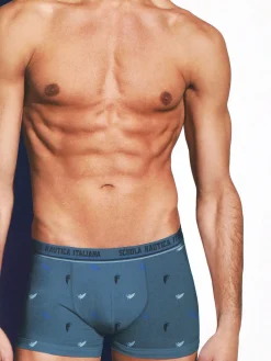 Scuola Nautica Italiana Boxer uomo in cotone con stampe