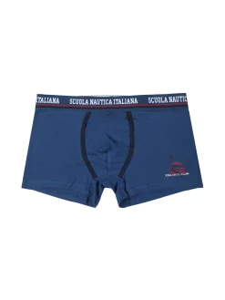 Scuola Nautica Italiana Boxer da uomo in cotone tinta unita