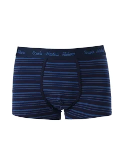 Scuola Nautica Italiana Boxer da uomo rigati in cotone stretch - blu scuro