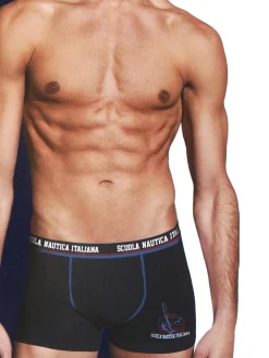 Scuola Nautica Italiana Boxer da uomo in cotone tinta unita