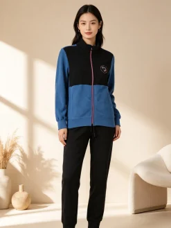 Scuola Nautica Italiana Completo tuta da donna in pile full zip - blu