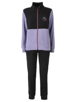 Scuola Nautica Italiana Completo tuta da donna in pile full zip - lilla