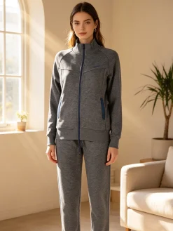 Scuola Nautica Italiana Completo tuta donna invernale con felpa e pantaloni - grigio scuro