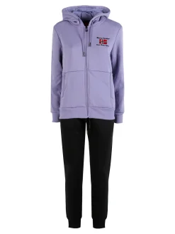 Scuola Nautica Italiana Completo tuta donna invernale 2 pezzi con cappuccio e zip - lilla