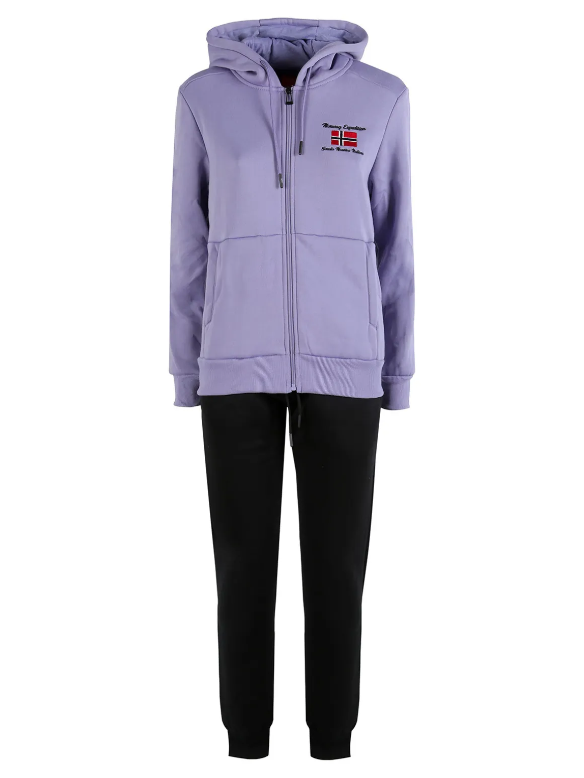 Scuola Nautica Italiana Completo tuta donna invernale 2 pezzi con cappuccio e zip - lilla