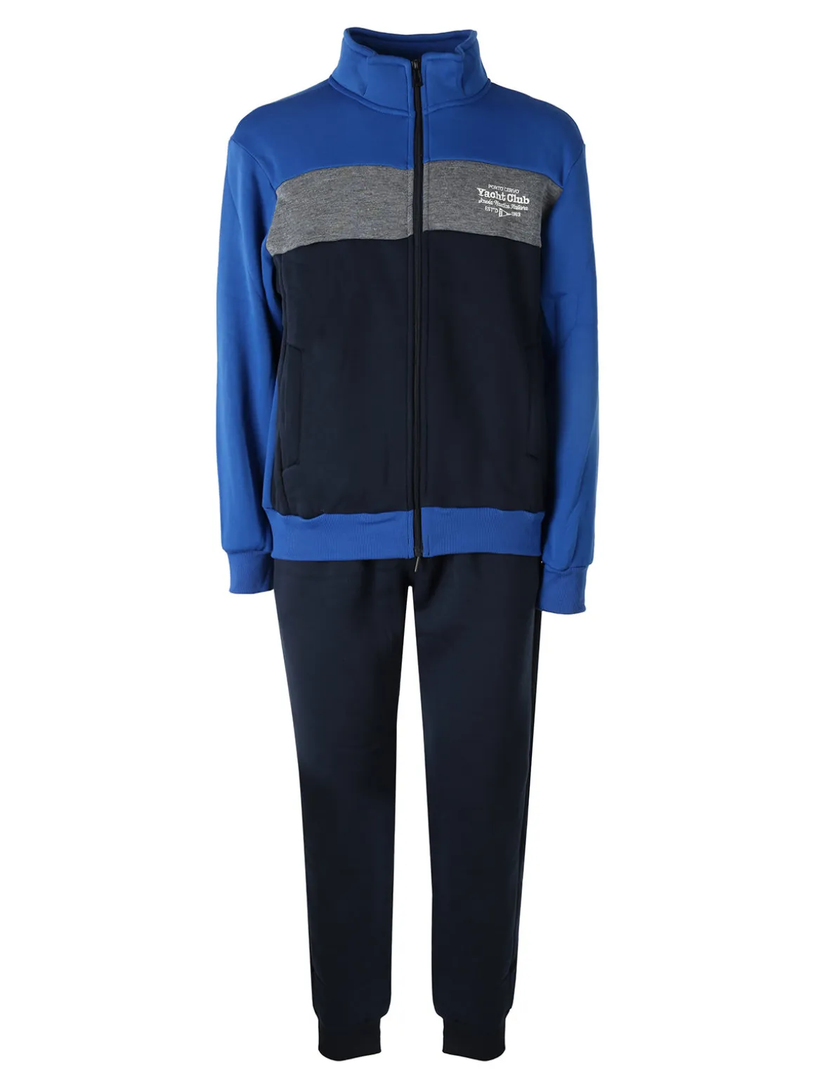 Scuola Nautica Italiana Completo tuta da uomo felpata con zip intera - blu