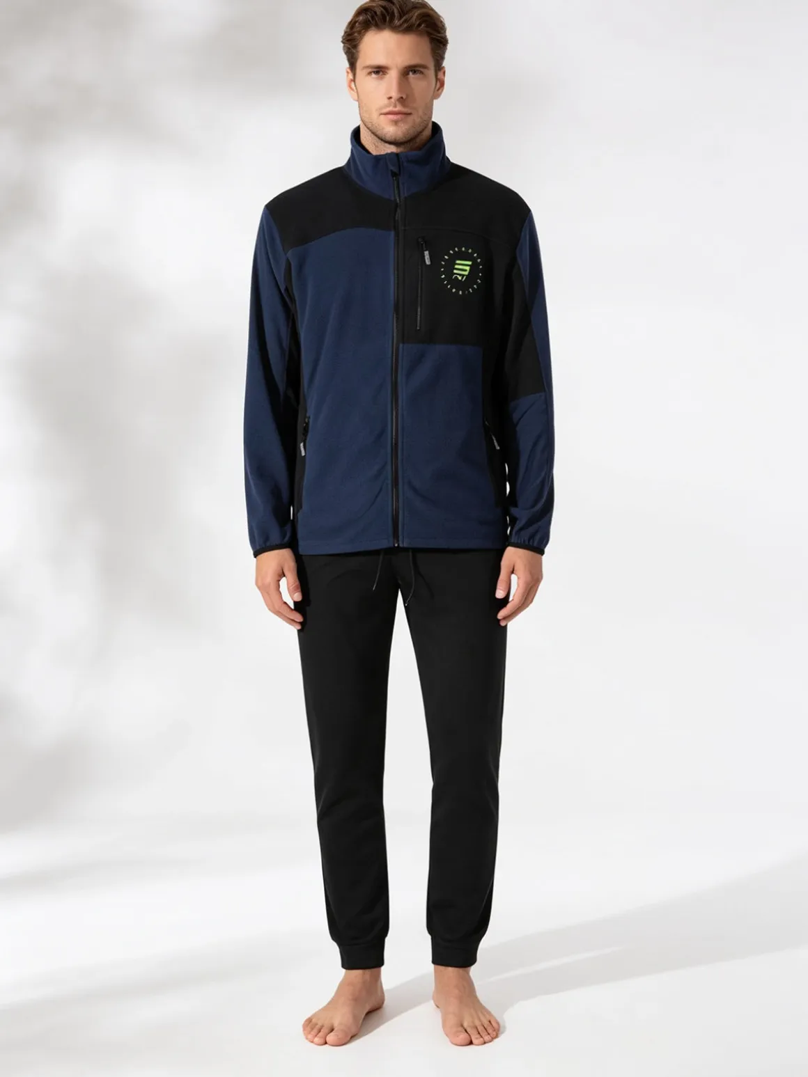 Scuola Nautica Italiana Completo tuta da uomo in pile full zip - blu scuro
