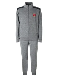 Scuola Nautica Italiana Completo tuta da uomo felpata con zip intera - grigio
