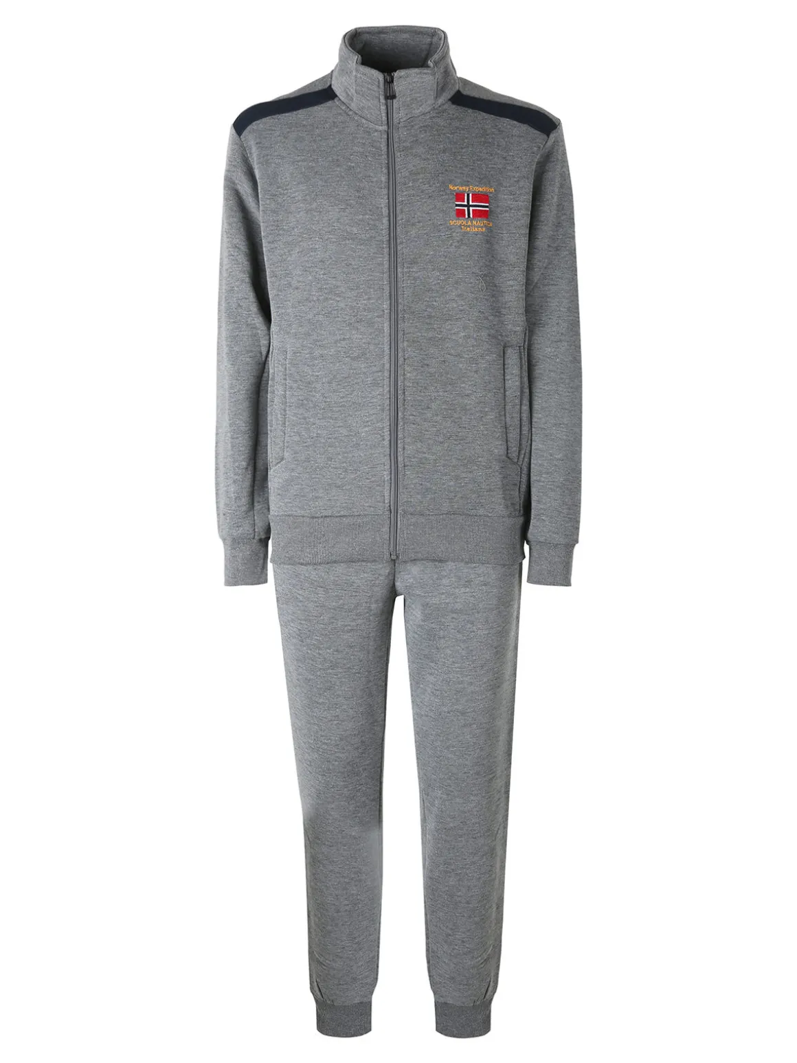 Scuola Nautica Italiana Completo tuta da uomo felpata con zip intera - grigio