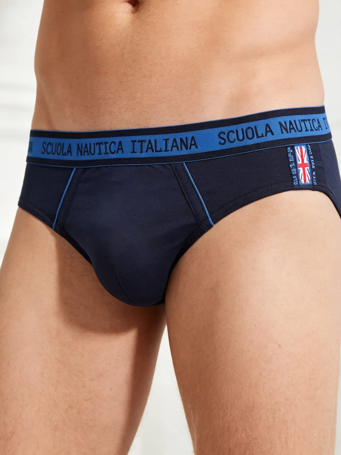 Scuola Nautica Italiana Slip da uomo in cotone tinta unita