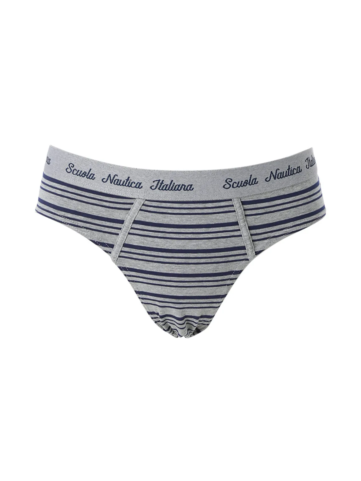 Scuola Nautica Italiana Slip da uomo a righe in cotone elasticizzato - grigio