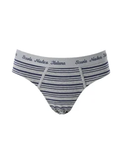 Scuola Nautica Italiana Slip da uomo a righe in cotone elasticizzato - grigio