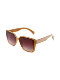 Seevision Occhiali da sole da donna con glitter - cammello