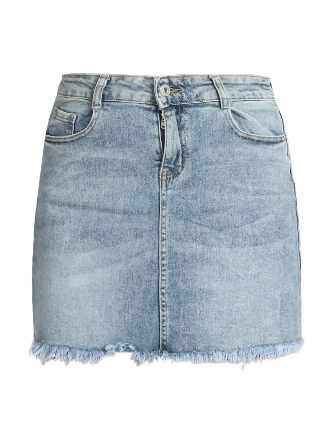 Semaforo Minigonna in jeans con frange