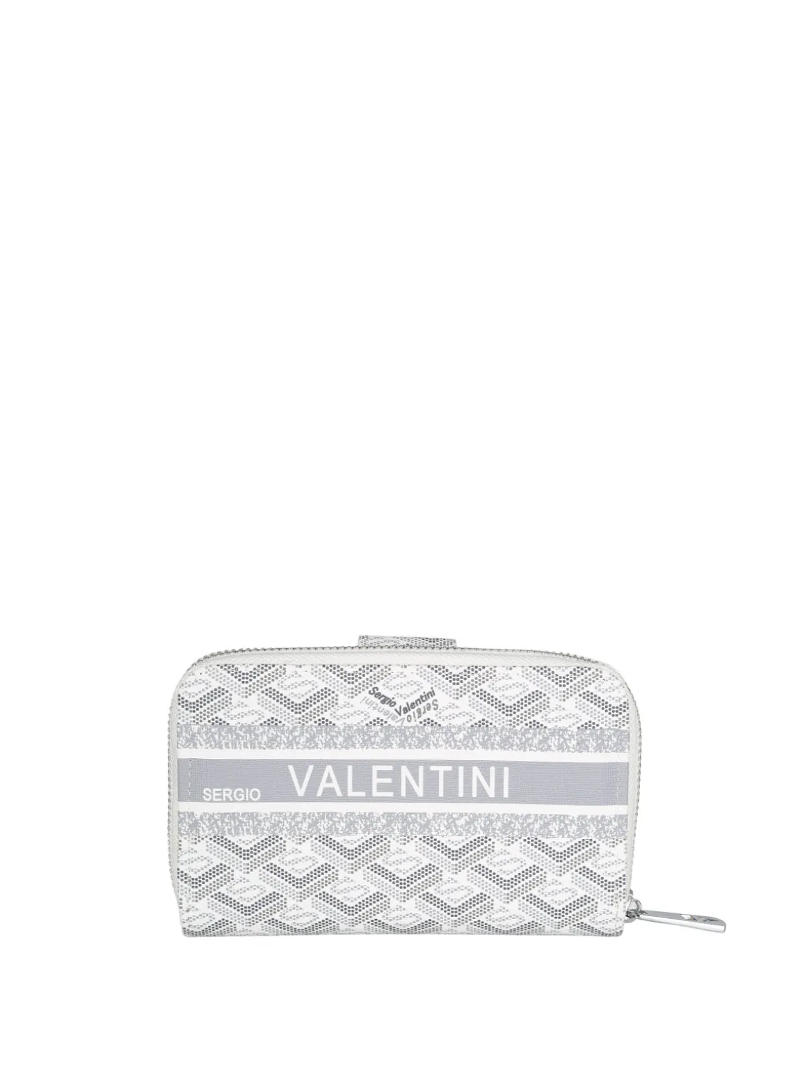 Sergio Valentini Portafoglio donna con bottone e zip - bianco
