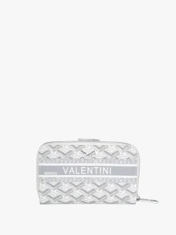 Sergio Valentini Portafoglio donna con bottone e zip - bianco