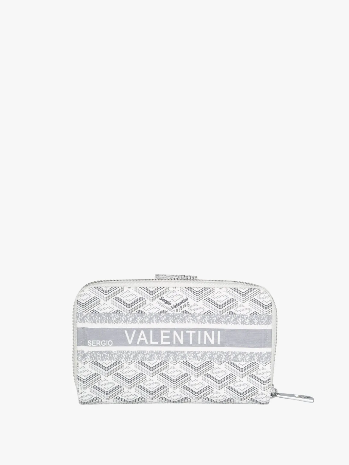 Sergio Valentini Portafoglio donna con bottone e zip - bianco
