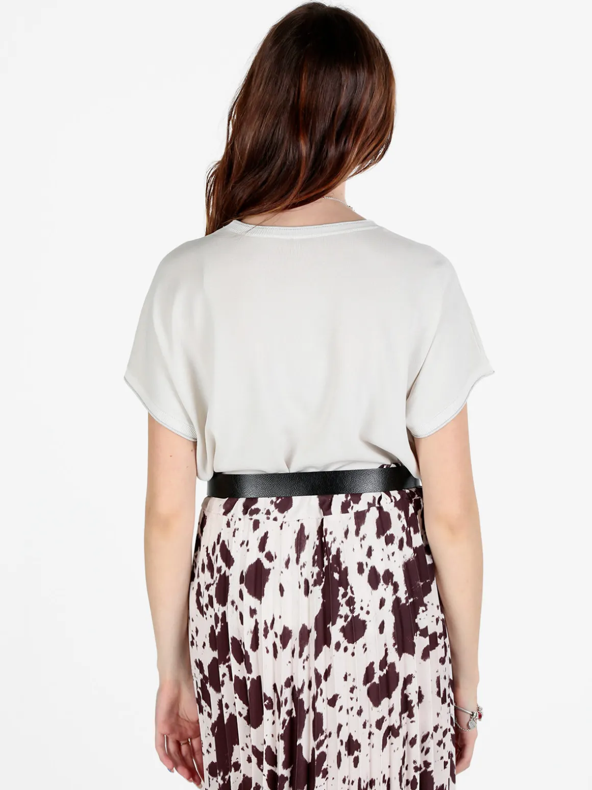 Sevenday Maglia donna a maniche corte tinta unita con lurex