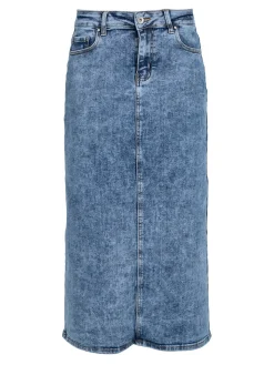 Sexy Sense Gonna lunga in jeans da donna con spacco dietro