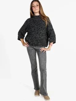 Sexy Sense Jeans donna a zampa - nero