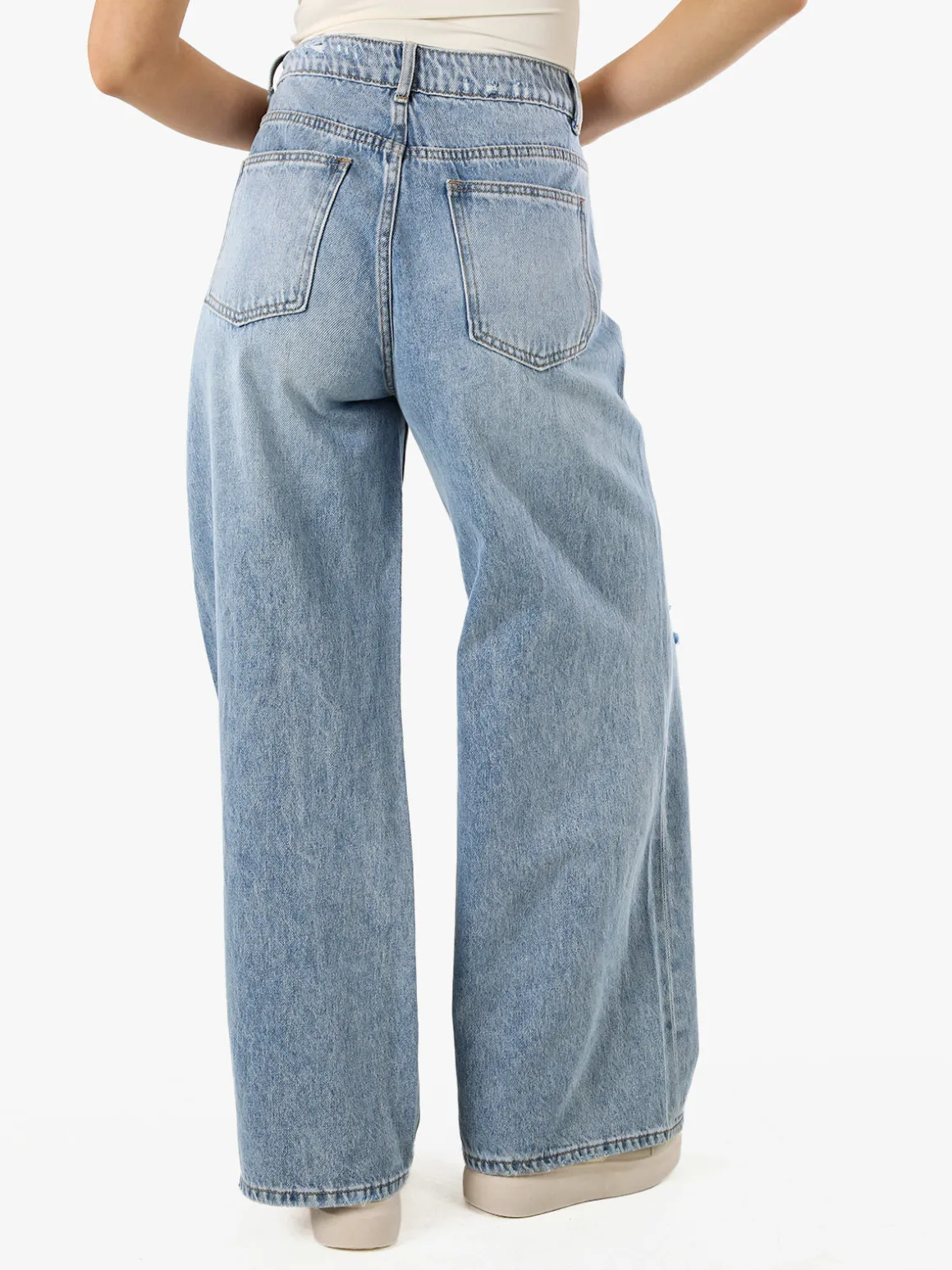 Sexy Sense Jeans donna con strappi a gamba larga - jeans