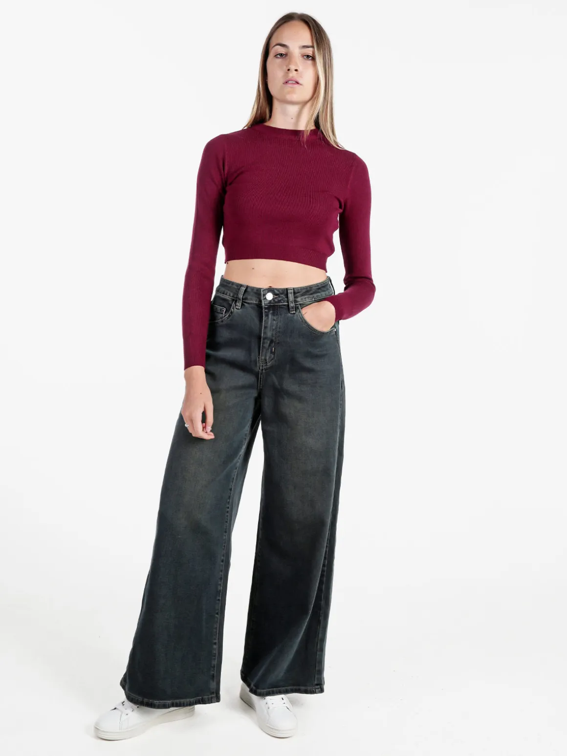 Sexy Sense Jeans donna wide leg a vita alta - jeans