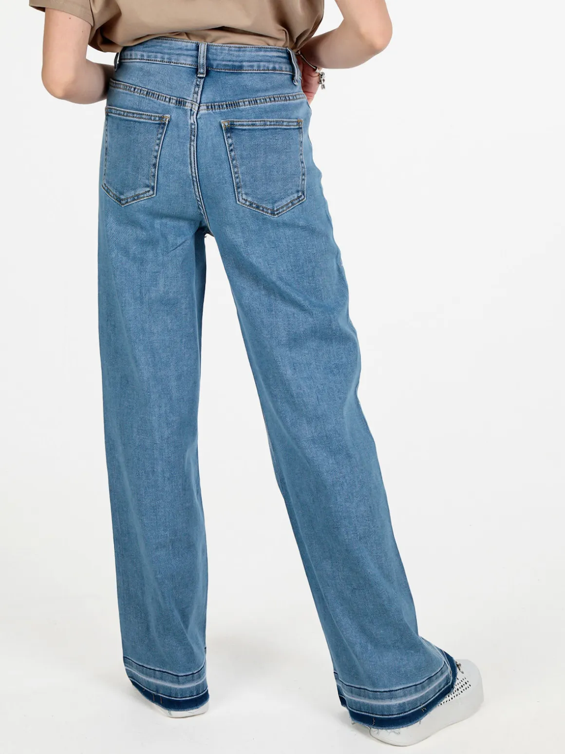 Sexy Sense Jeans donna wide leg con strass