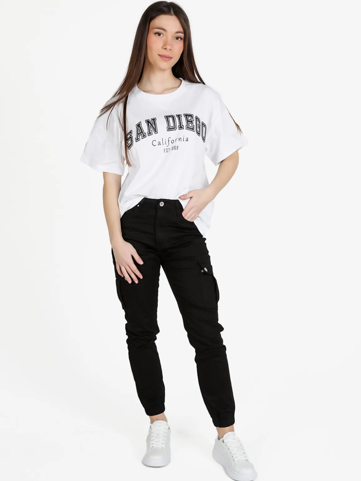 Sexy Sense Pantaloni cargo da donna con elastico alla caviglia