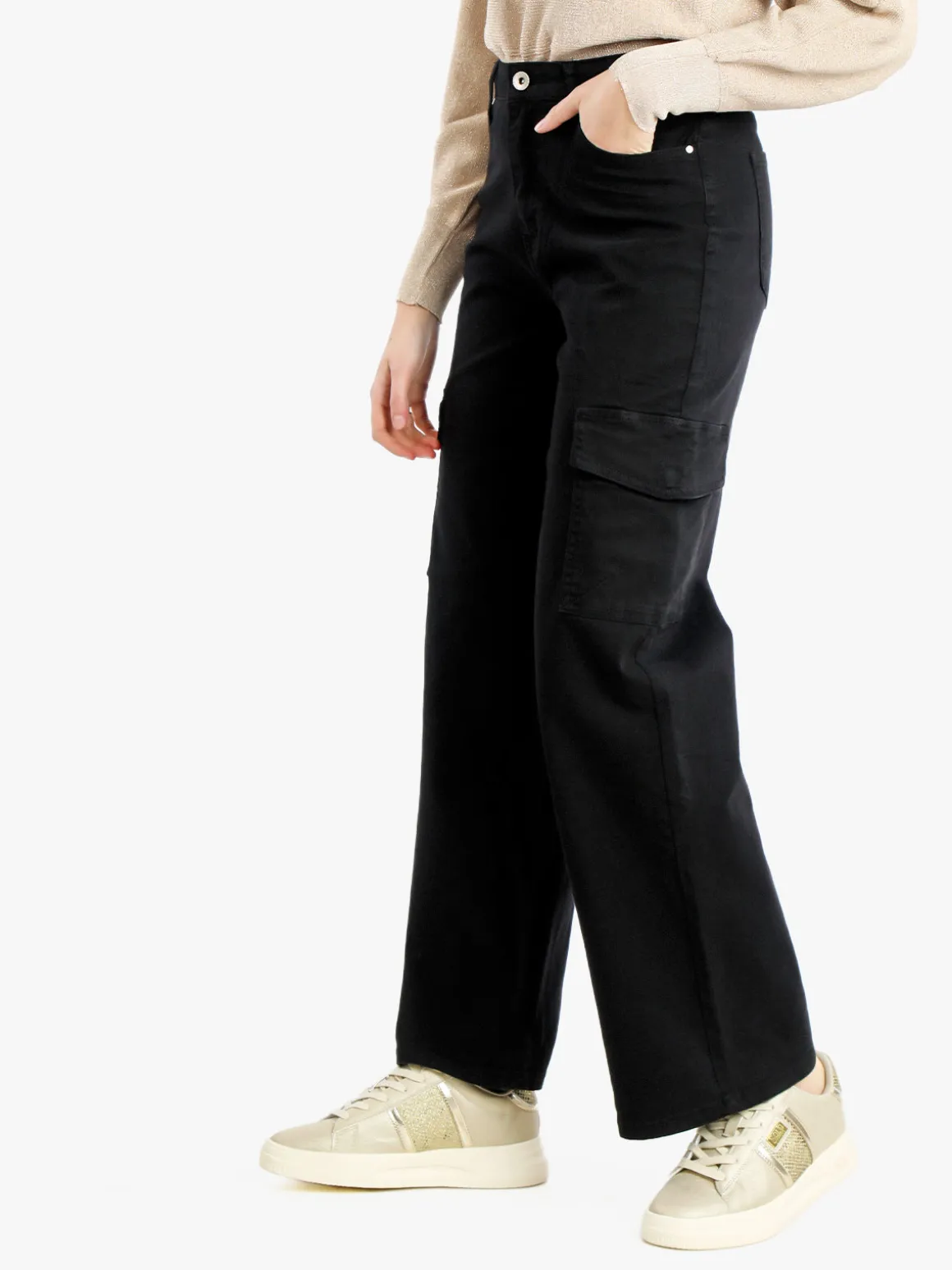 Sexy Sense Pantaloni donna a gamba larga con tasconi