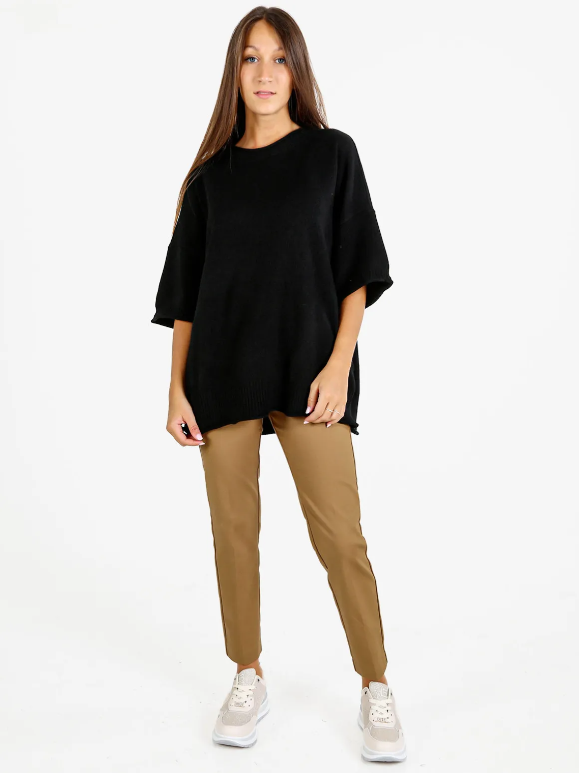 Sexy Sense Pantaloni donna slim fit a sigaretta - nero