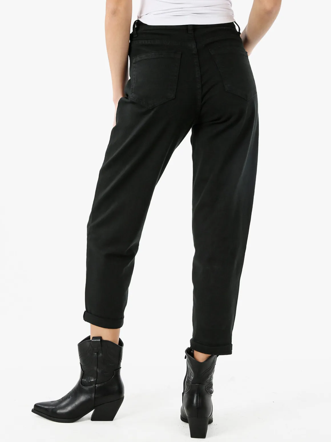 Sexy Sense Pantaloni jeans donna mom fit - nero