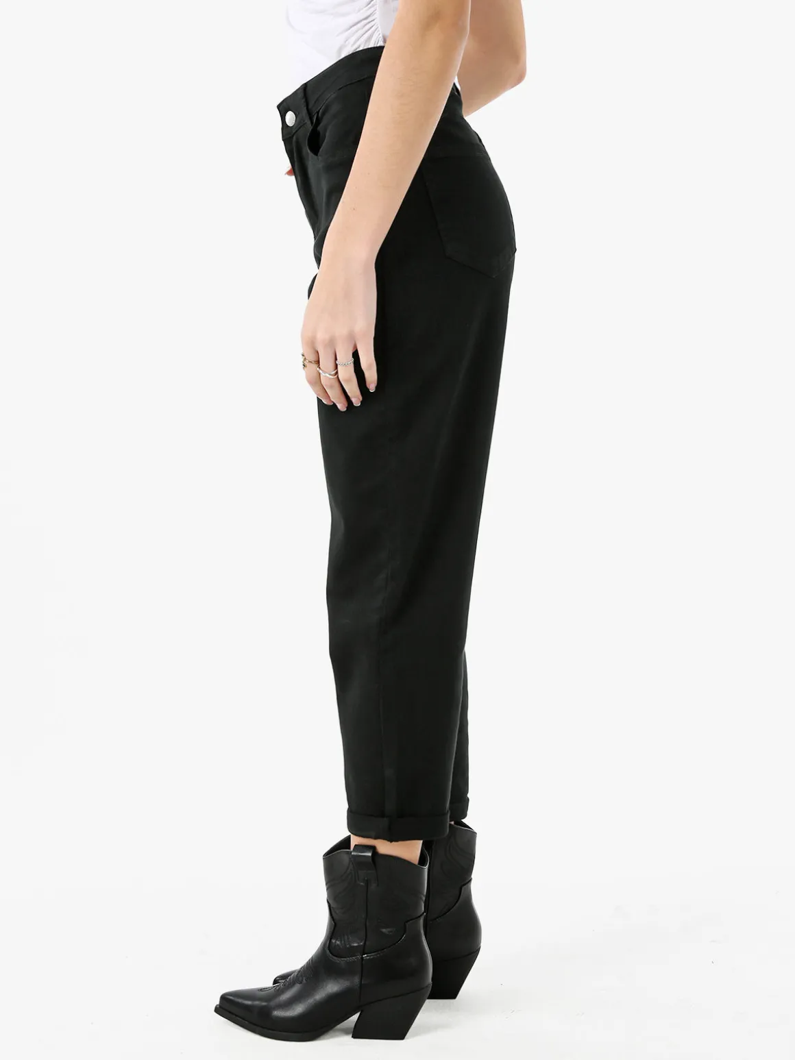 Sexy Sense Pantaloni jeans donna mom fit - nero