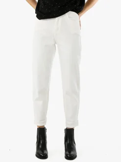 Sexy Sense Pantaloni jeans donna mom fit - bianco