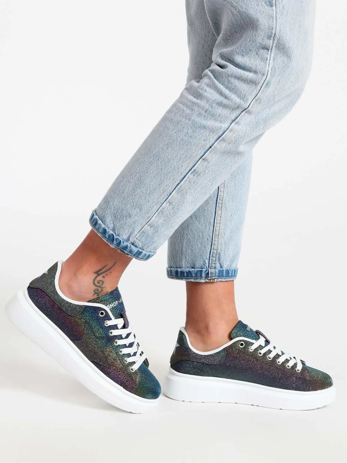 Shop Art Sneakers donna glitter multicolor