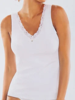 Sielei 1436 Canotta donna spalla larga in cotone bio