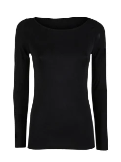 Sielei Maglia donna a maniche lunghe con scollo a barca