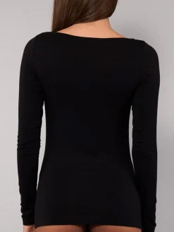 Sielei Maglia donna a maniche lunghe con scollo a barca