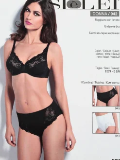 Sielei 942 Reggiseno pizzo con ferretto COPPA C