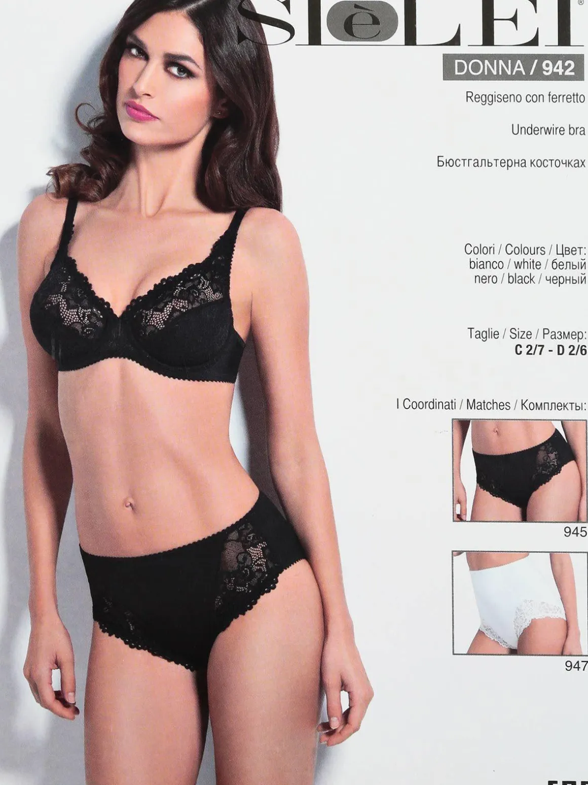 Sielei 942 Reggiseno pizzo con ferretto COPPA C