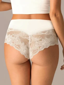 Sielei Slip donna taglio laser a vita alta in cotone e pizzo