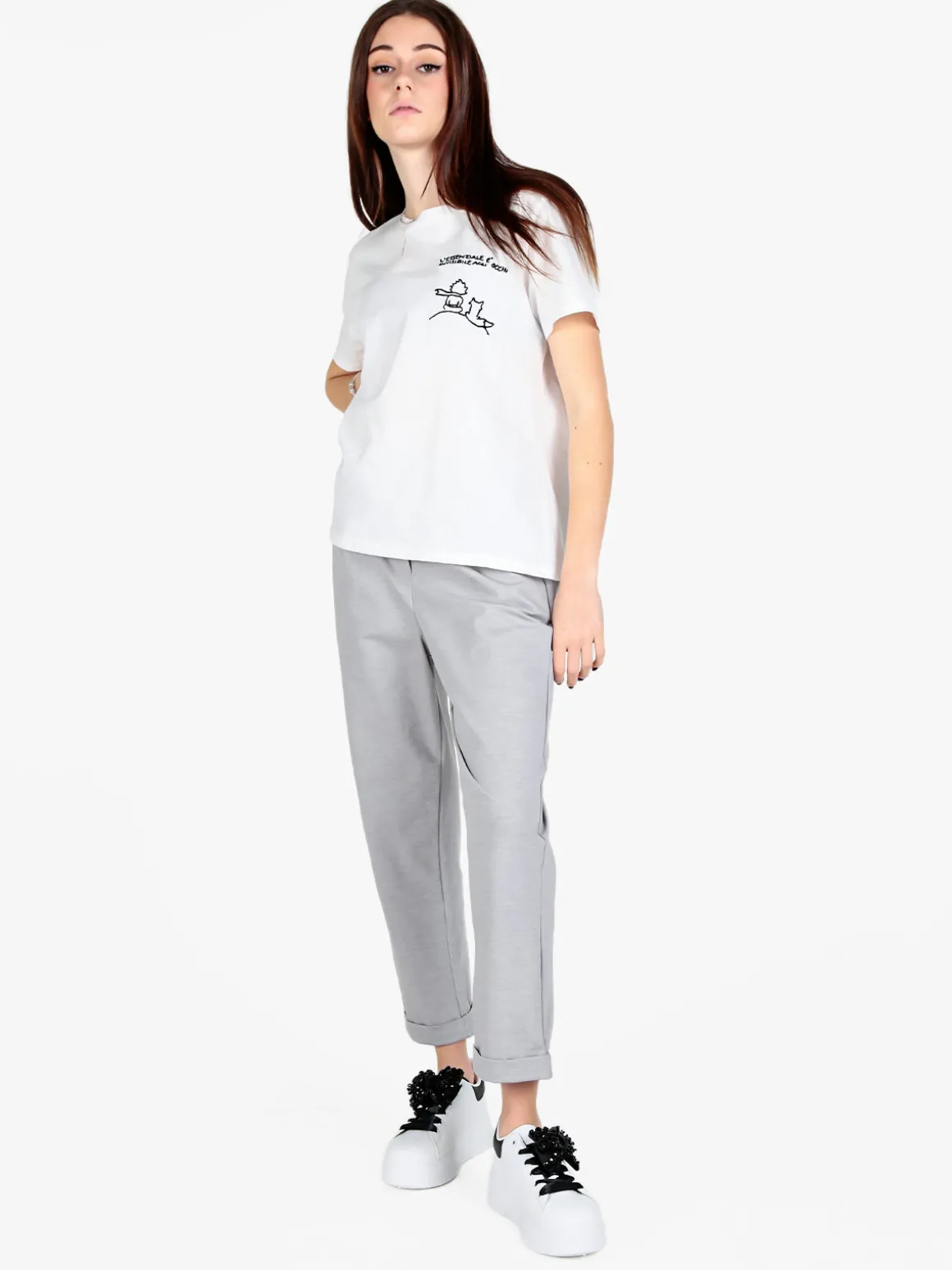 Sisan Pantaloni casual da donna con risvolto