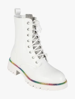 Sissi Miss Anfibi donna stringati con tacco e strass colorati