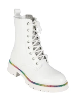 Sissi Miss Anfibi donna stringati con tacco e strass colorati