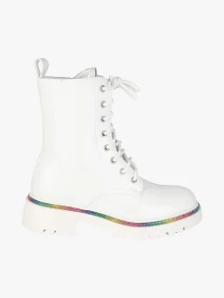 Sissi Miss Anfibi donna stringati con tacco e strass colorati