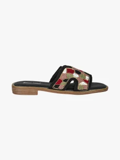 Sissi Miss Ciabatte basse da donna con fascia in tessuto - nero