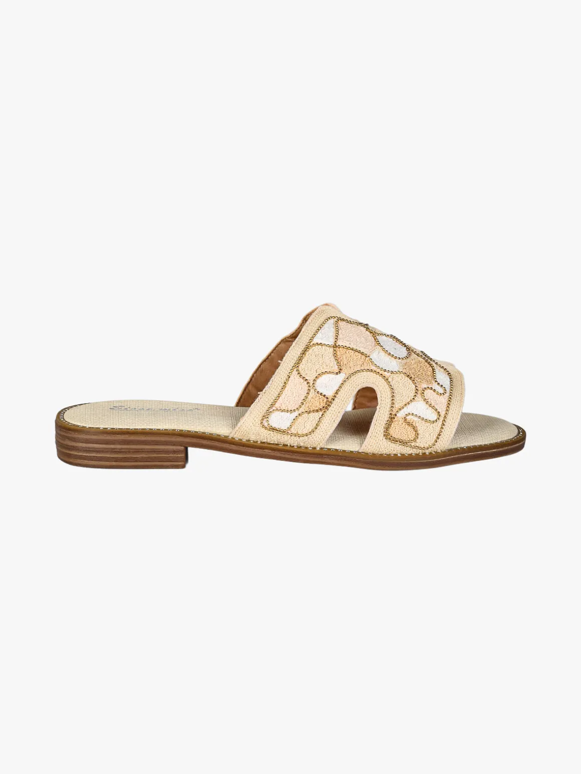 Sissi Miss Ciabatte basse da donna con fascia in tessuto - beige